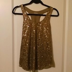 Express Gold Sequin Top